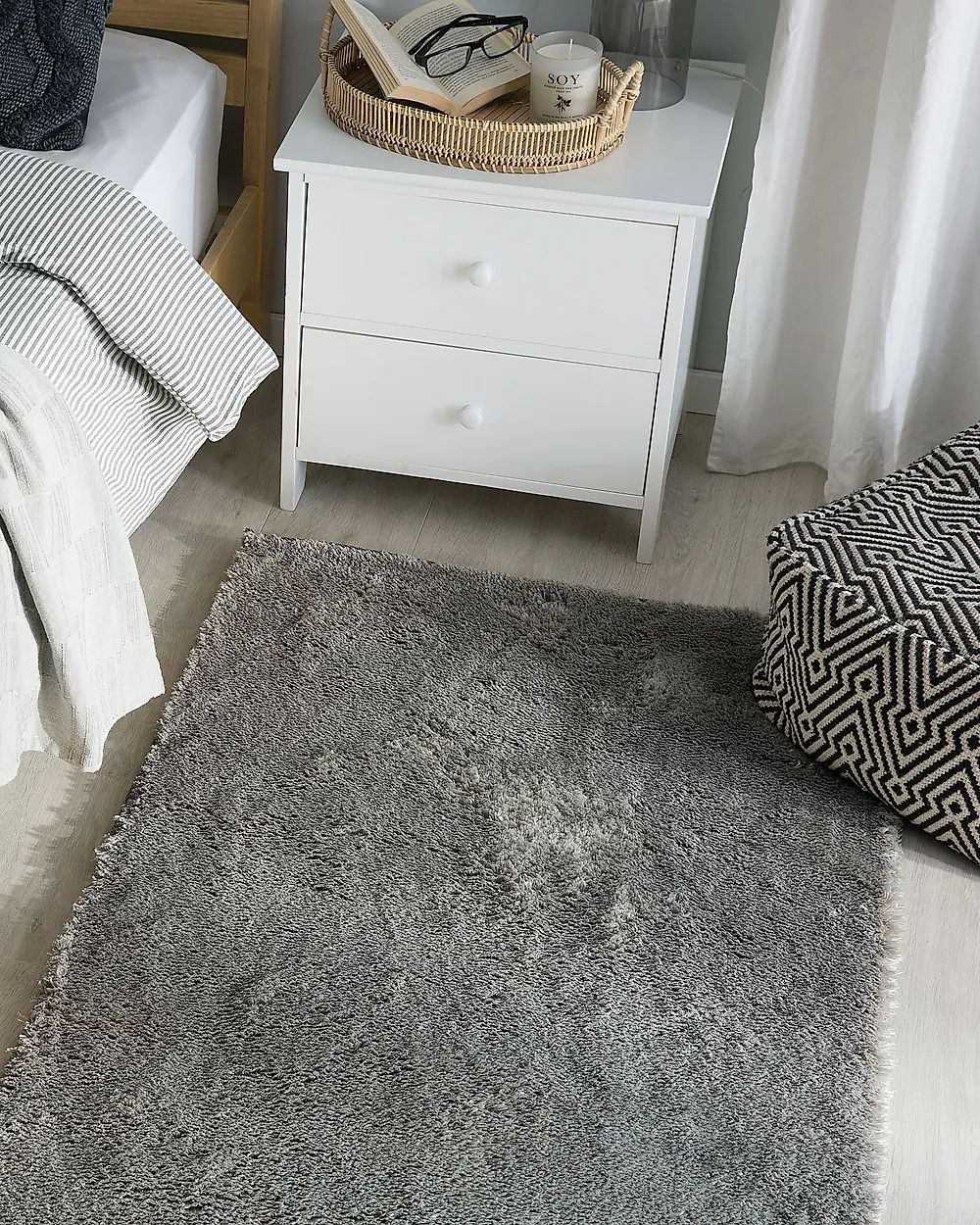 Shaggy Rug EVREN Light Grey 80 x 150 cm_1179399