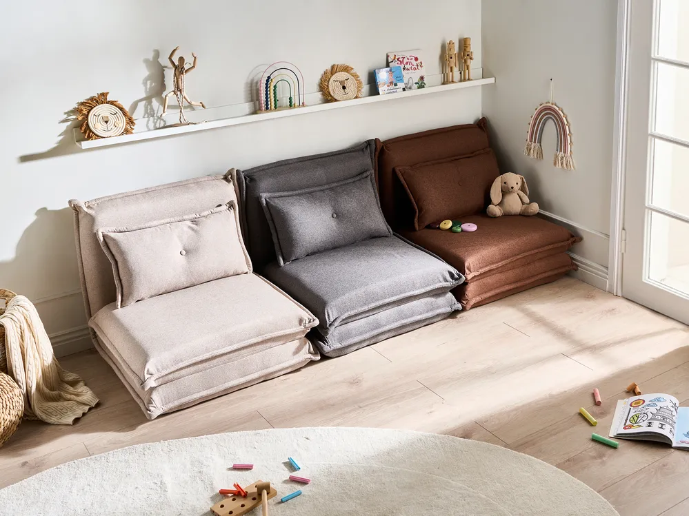 Single Sofa Bed DELLEN Fabric Dark Grey_1031376