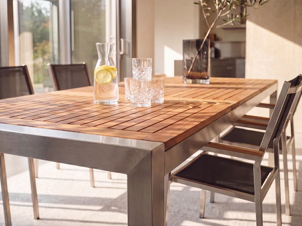 Garden Dining Table GROSSETO 180 cm 90 cm Eucalyptus Wood Brown_1108372
