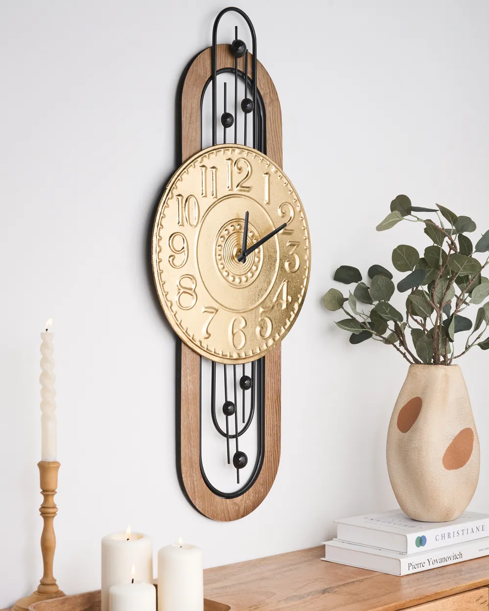 Wall Clock NOBELIUM 36 cm Metal Gold