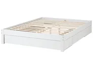 Bed with Storage Drawers without Headboard GIAT Wood White 160 x 200 cm (EU King Size)_1023314