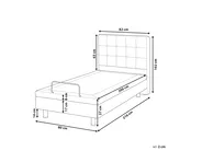 Adjustable Bed Fabric DUKE 80 x 200 cm (EU Small Single) Light Grey_973579