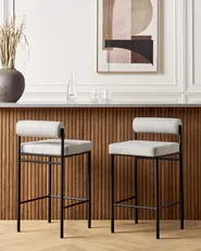 Set med 2 barstolar AMAYA Ljusgrå_885347
