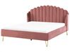 Bed Velvet AMBILLOU 180 x 200 cm (EU Super King) Pink