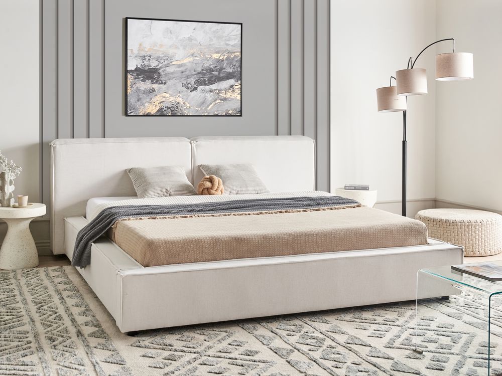 Säng med lamellram LINARDS 180 x 200 cm Off-White