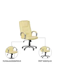 Hierontatuoli lämmittävä GRANDEUR Keinonahka Beige_1071342