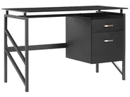 Skrivbord MORITON 117 cm 57 cm med förvaring Svart_782276