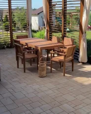 Garden Dining Table BARATTI 180 cm 90 cm Acacia Wood Brown_990160