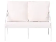 Garden Lounge Set with Table 4 Seater USTICA Metal White_1037420