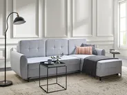 Corner Sofa Bed 3 Seater SIMRIS with Storage Fabric Light Blue Left Hand_950957