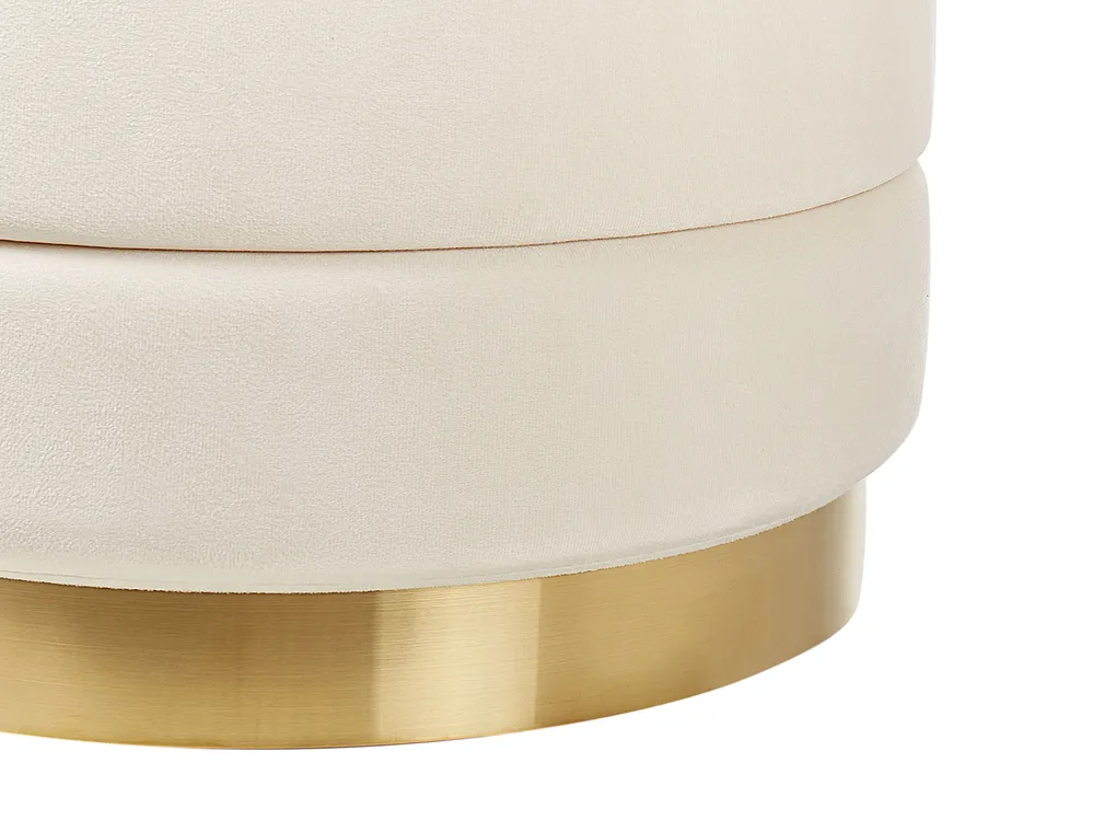 Set med 2 förvaringspuffar GARLAND Sammet Ljusbeige_928620