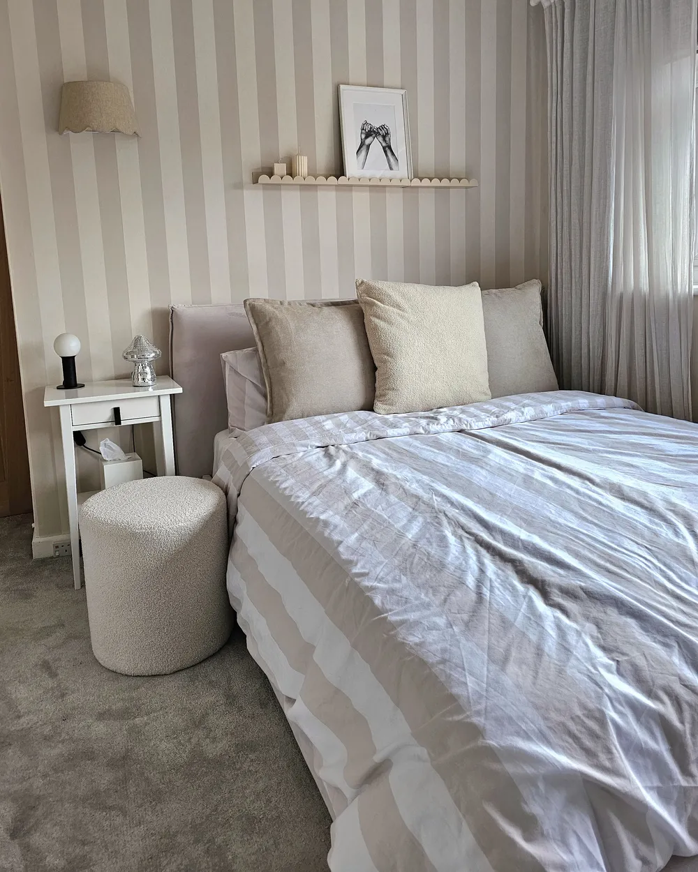 Säng med förvaring LAVAUR Bouclé Off-White 160 x 200 cm_926124