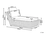 Sun Lounger with Cushion BELSITO Rattan Natural_928044