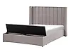 Bed with Storage Bench NOYERS Velvet Grey 140 x 200 cm (EU Double)