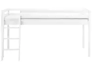 Mid Sleeper Bed Pine Wood ASCOUX 90 x 200 cm (EU Single) White_962448