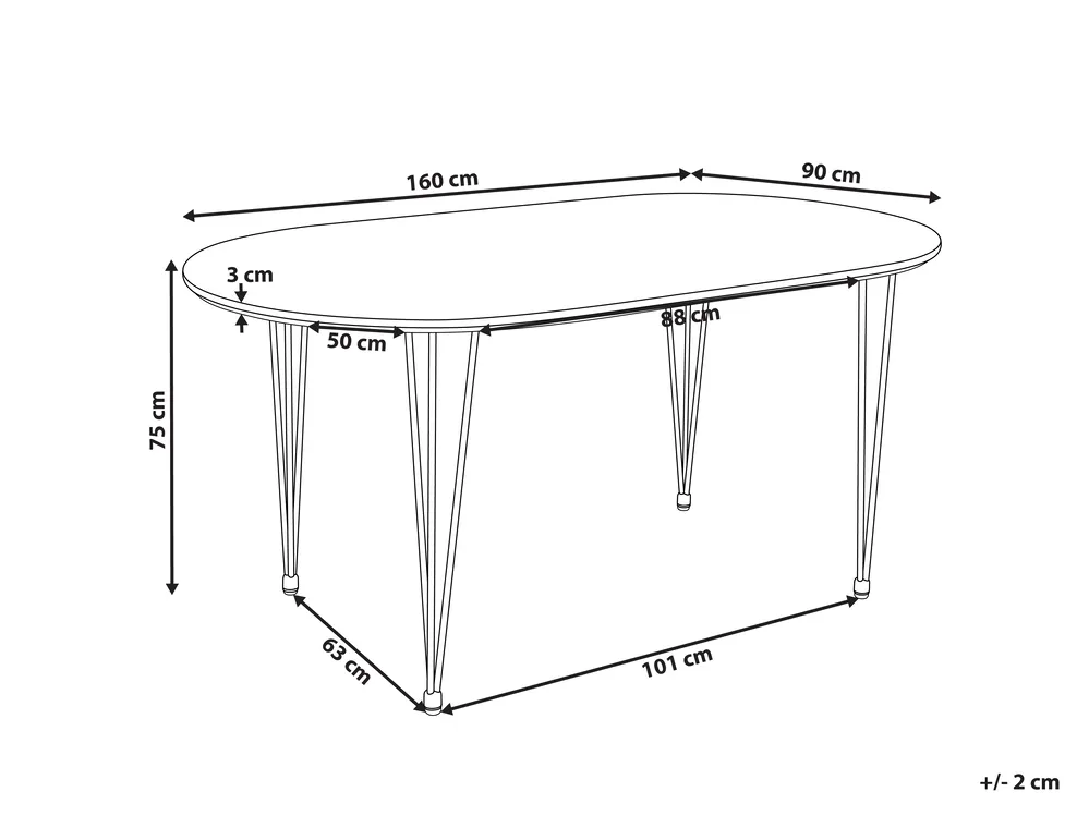 Dining Table CAVELL Light Brown 160 cm 90 cm_975443