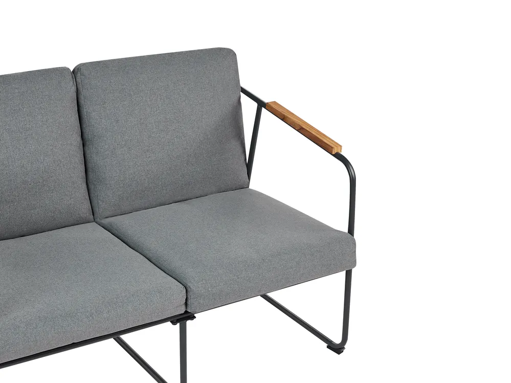Garden Lounge Set with Table 4 Seater VEZZANA Metal Grey_931077