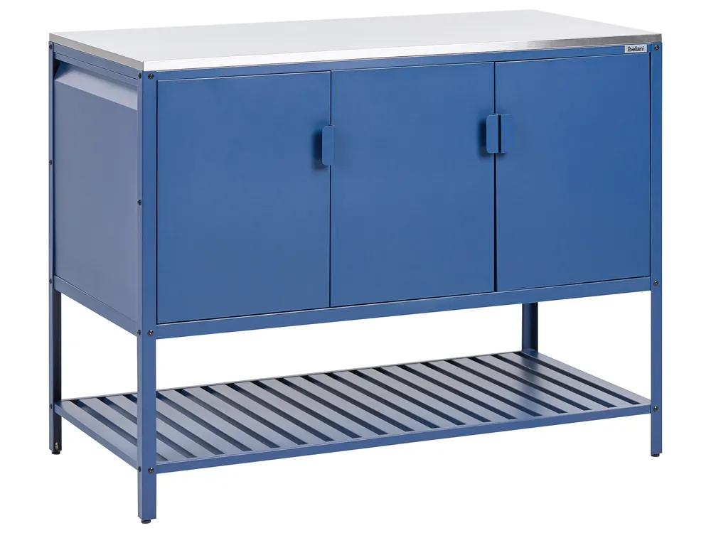 Outdoor Kitchen Cabinet MAENZA Blue Metal