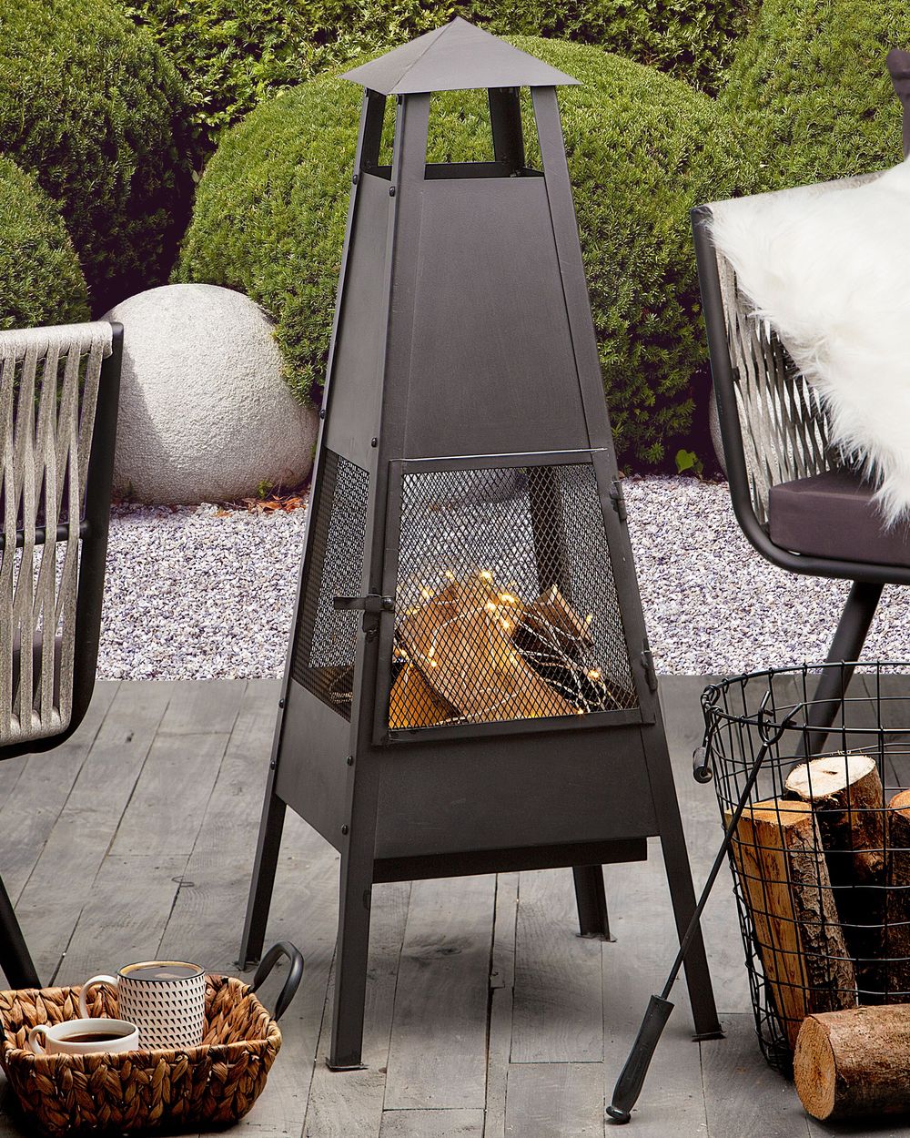Fire Pit YASUR Metal Black