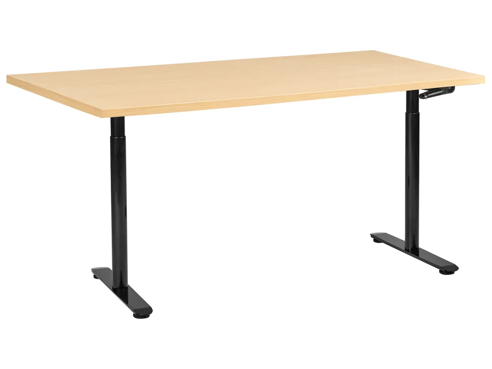 Manual Adjustable Standing Desk DESTINAS 160 cm 72 cm Black/ Light Brown