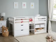 Mid Sleeper Bed Wood SUSVILLE 90 x 200 cm (EU Single) White_935443