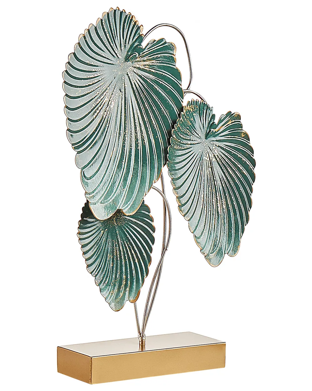 Figurine Leaf SODIUM Metal Teal