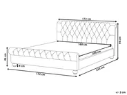 Säng med lamellram Sammet AVALLON 160 x 200 cm Grå_694485