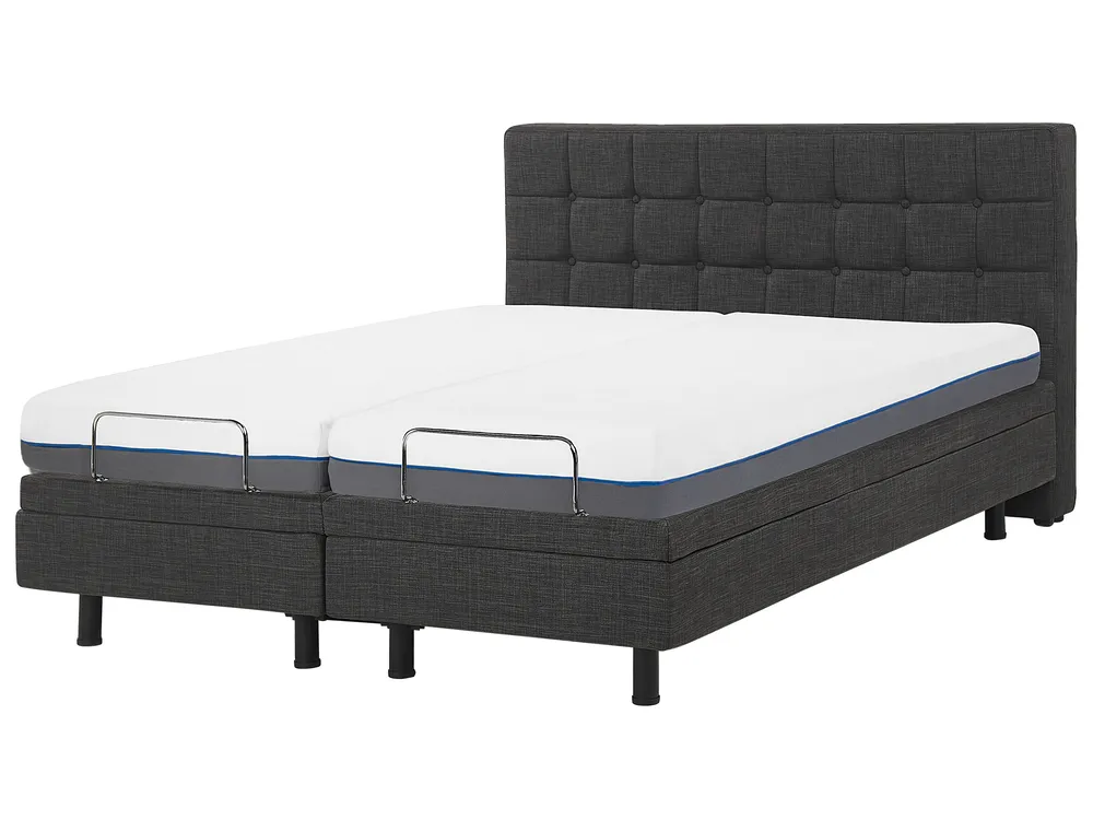 Justerbar säng DUKE 160 x 200 cm Mörkgrå_797992