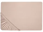 Fitted Sheet HOFUF 160 x 200 cm Cotton Beige_815877