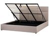 Ottoman Bed LAGORD Fabric Taupe 180 x 200 cm (EU Super King)