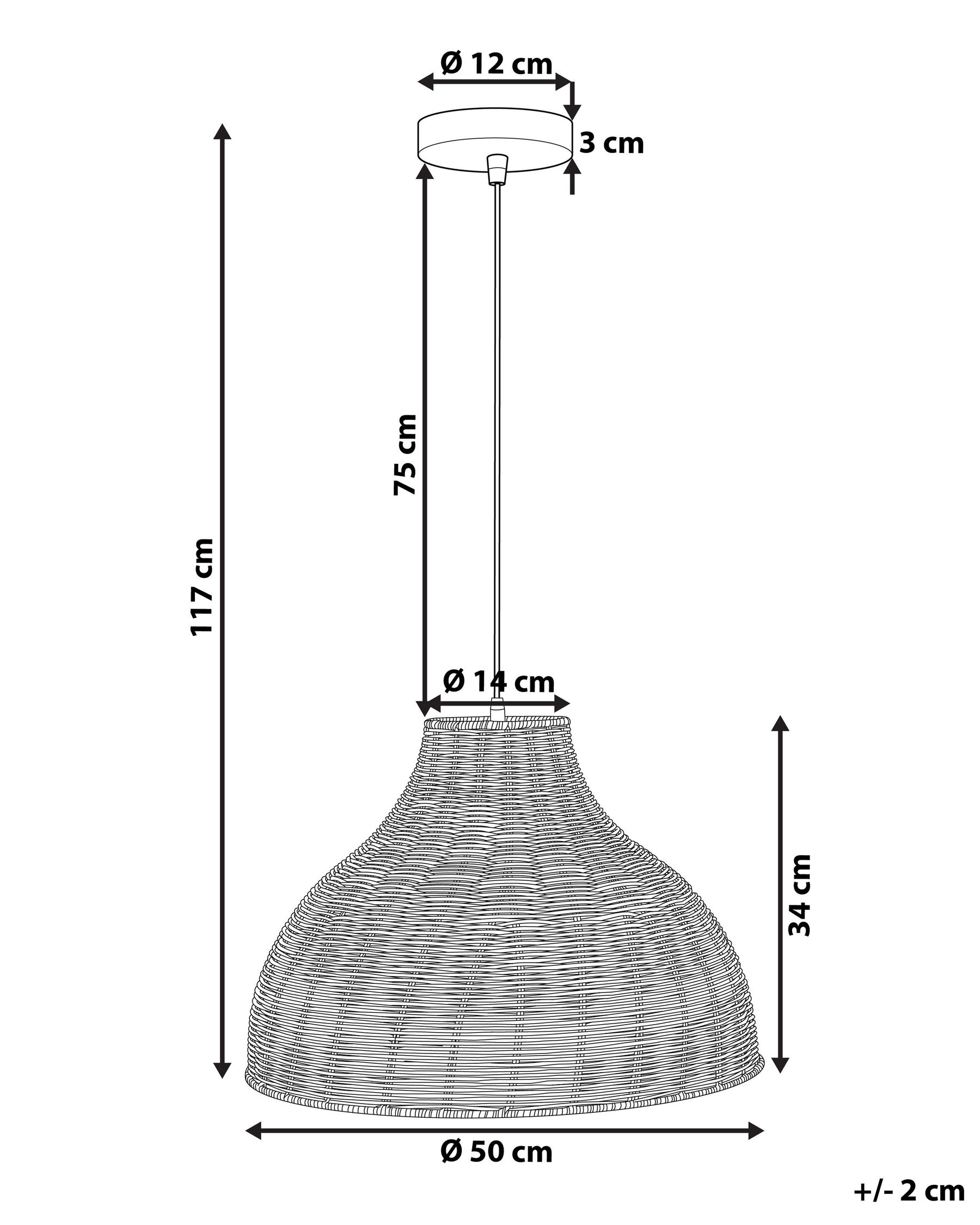 Pendant Lamp MILLIAN Rattan Light Brown_785352