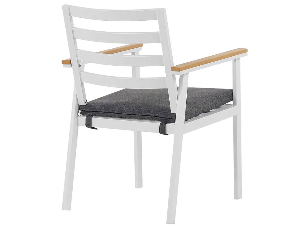 Garden Dining Set 4 Seater CAVOLI with Cushions Metal Grey_777406