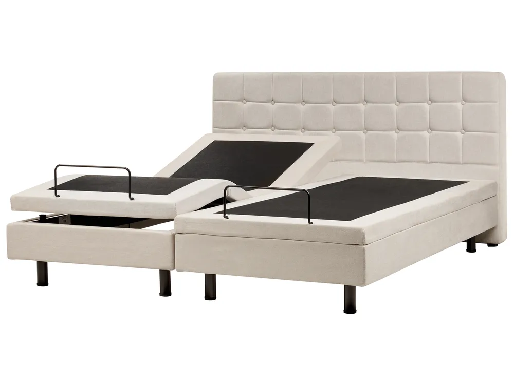 Adjustable Bed Fabric DUKE 180 x 200 cm (EU Super King) Light Beige