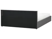 Ottoman Bed with LED ARMELLE Fabric Dark Grey 180 x 200 cm (EU Super King)_992871