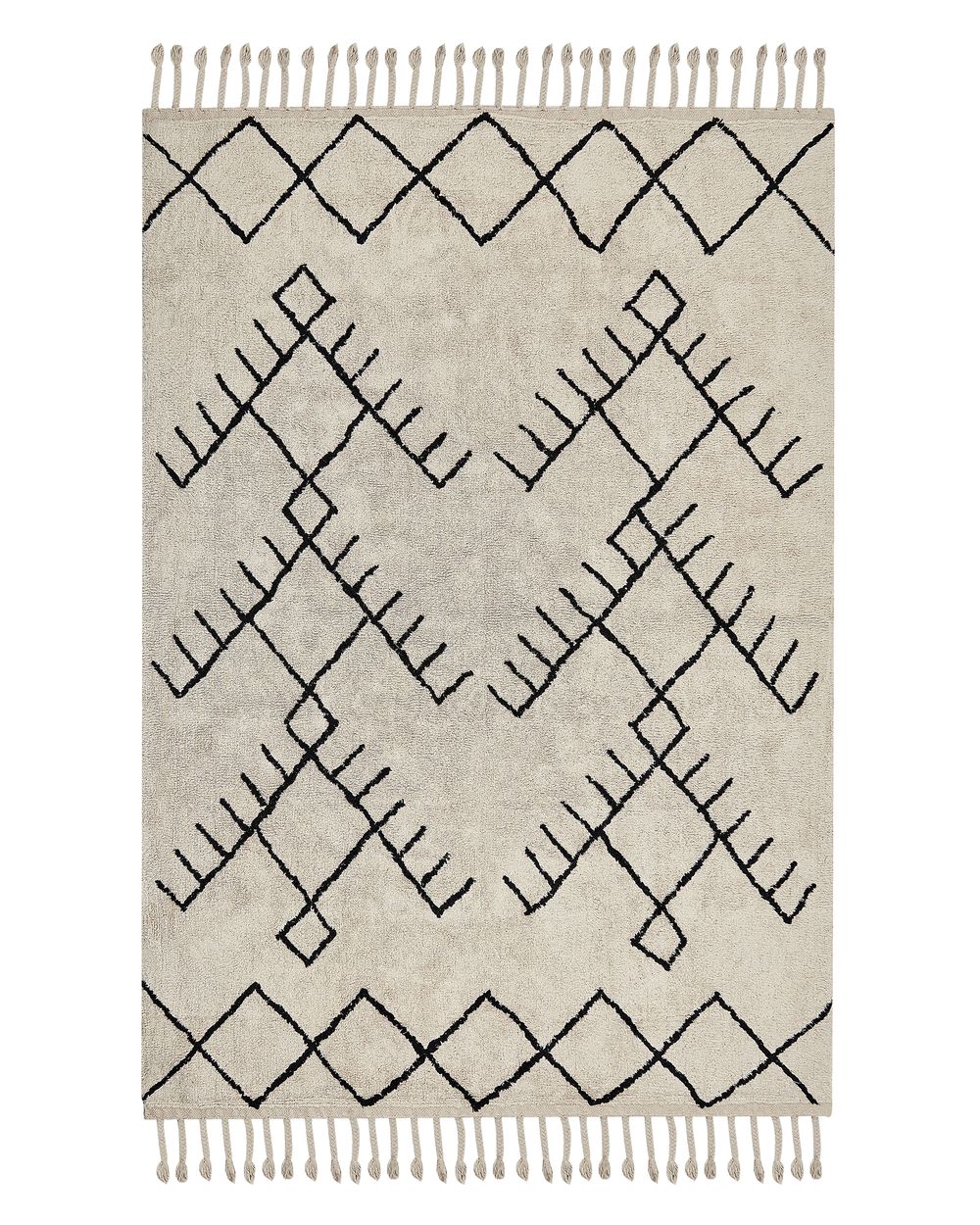 Teppe ERLER Lys beige 140 x 200 cm Bomull