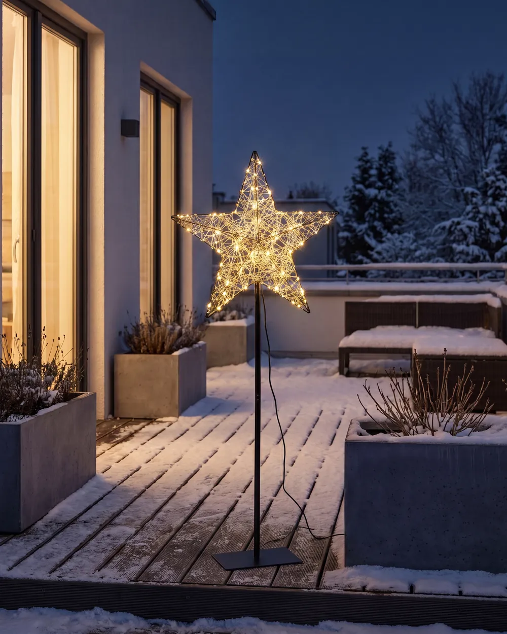 Ulkokoriste LED-valo SANNAN 110 cm Tähti Musta_1148680