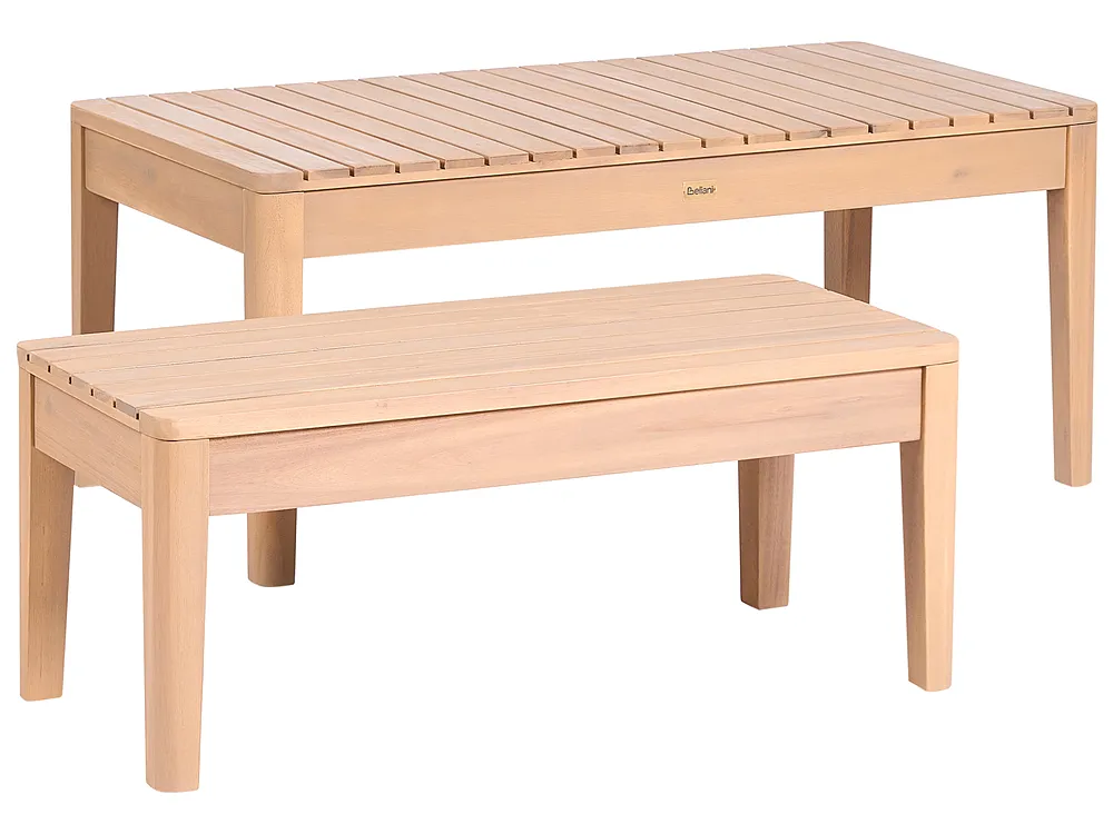Garden Lounge Set with Table 3 Seater TALLA Acacia Wood Light Brown_1153656