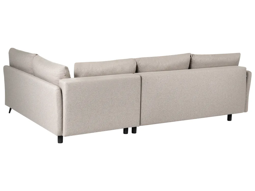Corner Sofa Bed 3 Seater KOGE with Storage Fabric Beige Left Hand_1087753