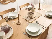 Set of 24 Dinnerware CUMIN Porcelain Off-White/ Green_1061841