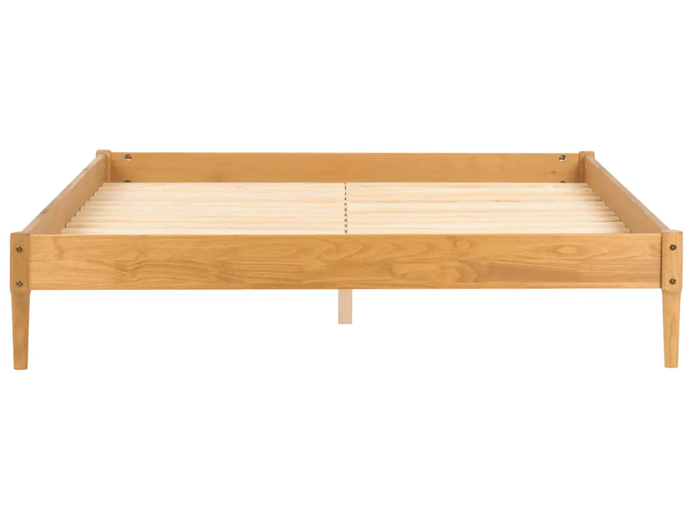 Bed without Headboard Pine Wood VEYRAC 180 x 200 cm (EU Super King) Light Brown_1118795