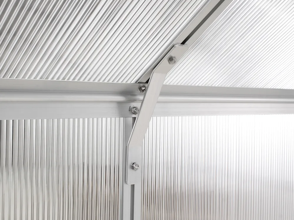 Garden Greenhouse APULIA 191 cm 190 cm Silver_1005246