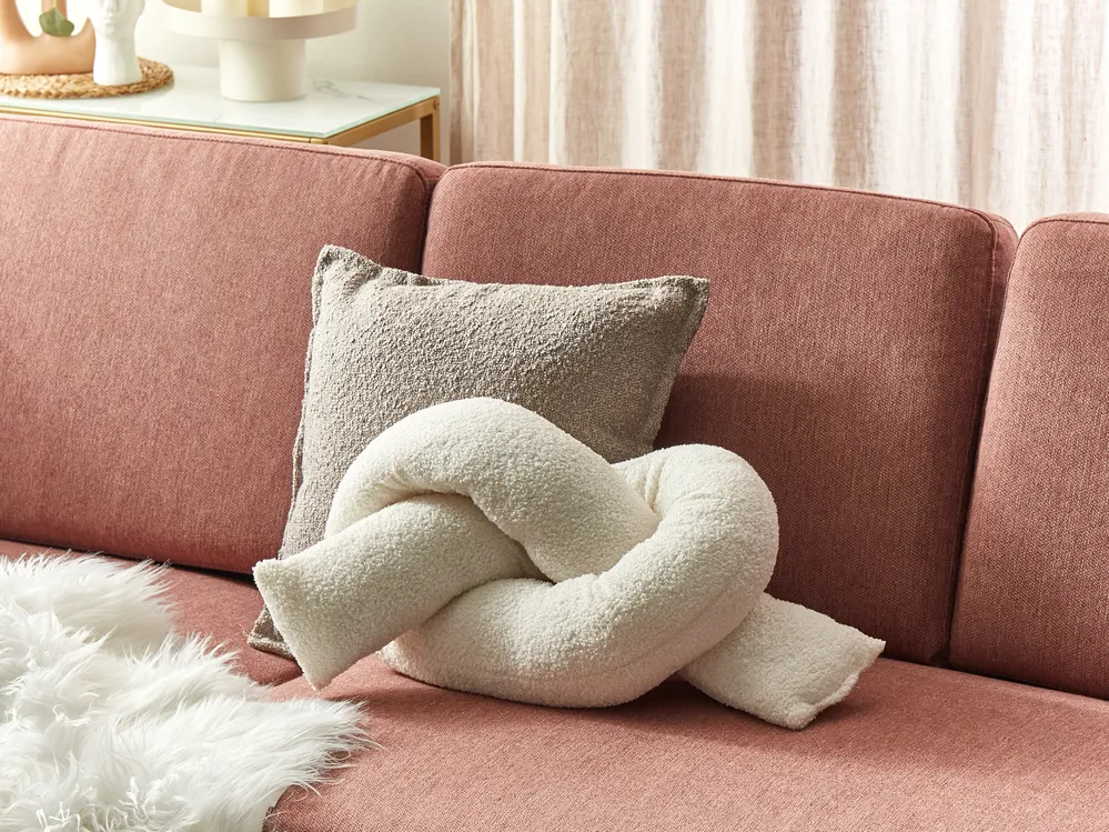 Throw Cushion GLADIOLUS 172 x 14 cm Boucle Off-White Solid