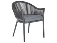 Garden Dining Set 4 Seater MILETO with Cushions Metal Grey_808150