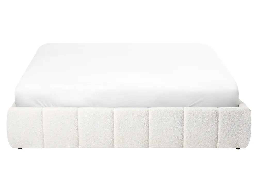 Ottoman Bed without Headboard GENAS Boucle Off-White 160 x 200 cm (EU King Size)_1070358