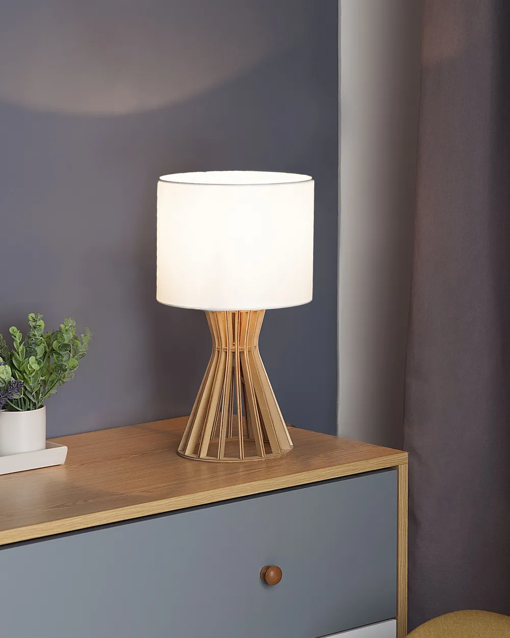Table Lamp CARRION Brown/ White