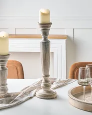 Candle Holder MALLAWI 50 cm Mango Wood Light Brown_1003978