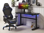 Manual Adjustable Gaming Desk DURBIN 120 cm 60 cm RGB LED Black_796662