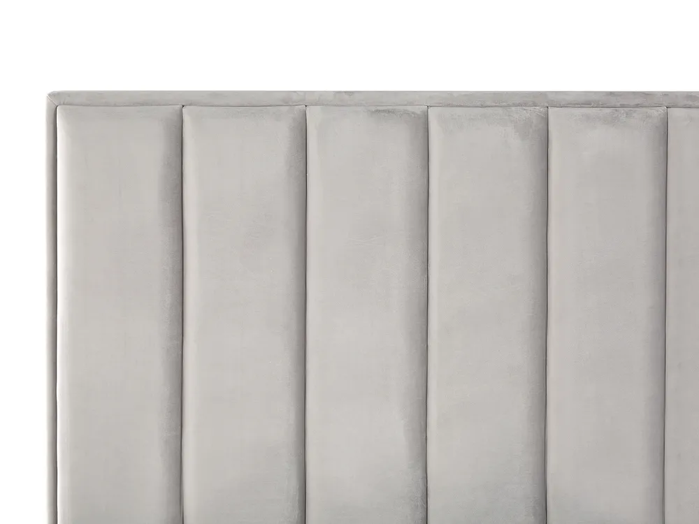 Bedroom Set SEZANNE Velvet Light Grey 180 x 200 cm (EU Super King)_799903