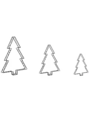 Outdoor Decoration LED LOFSEN 45/35/25 cm Christmas Tree Black_1020733