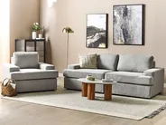 Living Room Set 4 Seater ALLA Fabric Light Grey_893874